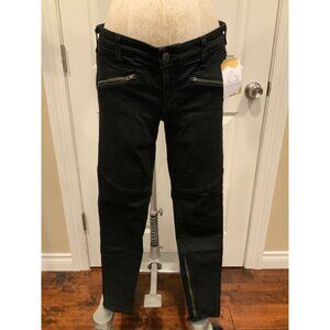 Pilcro and the Letterpress Dark Wash “Serif” Skinny Leg Black Jeans, Size 27